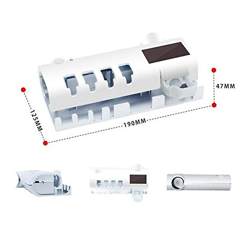 MINGRONG Portacepillos de Dientes Automático, Recargable Energía Solar LED UV Cepillo de Dientes Esterilizador