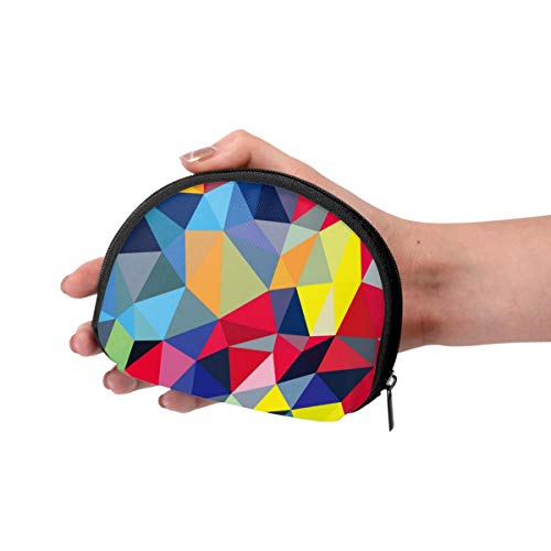 Mini Monedero para Mujer Geometric Polygonal Monedero Monedero Estuche de Cambio Lindo Tarjeta de crédito Monederos para Llaves Monedero pequeño 1pcs