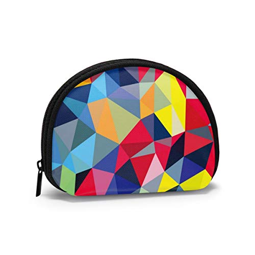 Mini Monedero para Mujer Geometric Polygonal Monedero Monedero Estuche de Cambio Lindo Tarjeta de crédito Monederos para Llaves Monedero pequeño 1pcs