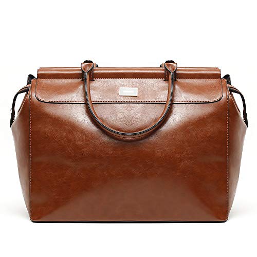 Misako Bolsa Cuby Fin de Semana | Bolso Grande para Fin de Semana y Viajes, Diseño Elegante, Bandolera Regulable, Color Camel, 27x46x38 cm