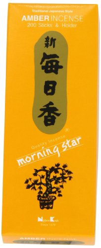 Morning Star, Incienso Ámbar, 200 Palitos Y Soporte