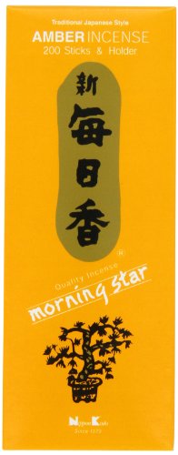 Morning Star, Incienso Ámbar, 200 Palitos Y Soporte