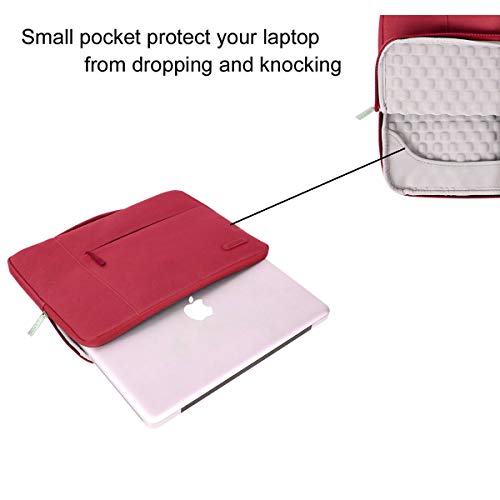 MOSISO Funda Blanda Compatible con 13-13,3 Pulgadas MacBook Air/MacBook Pro Retina/Ordenador Portátil, Poliéster Maletín Protectora Multifuncional Bolso, Rojo