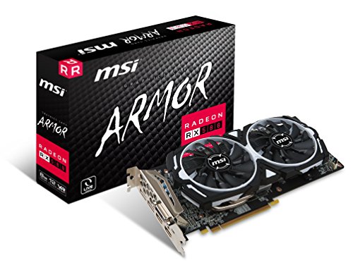 MSI Radeon RX 580 Armor 8G OC, Tarjeta Gráfica (Refrigeración Armor 2X, Memoria GDDR5), HDMI, GeForce 9800 GTX+, 8GB, Negro