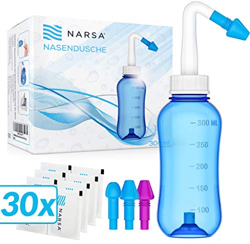 NARSA Set de lavado nasal con 30x sal lavado nasal · Para Aliviar la  Congestión Nasal Causada por las Alergias, Infecciones, Polen y Impurezas :  : Bebé