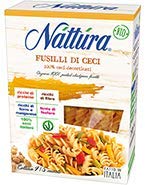 Nattura Fusilli de Chickpeas Organic Farming Vegan OK Rico en Proteínas, Fibras, Hierro, Manganeso y Fósforo - 3 x 250 Gram