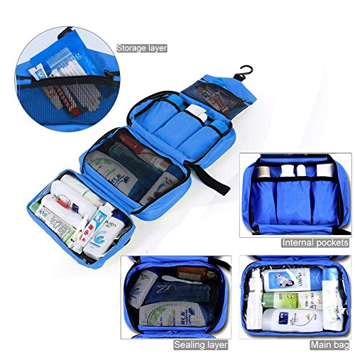 Neceser Viaje Hombre y Mujer, Boic Pequeño Bolsas de Aseo Impermeable, Neceser Maquillaje Pack Neceser Baño Toiletry Kit, Cosmético Organizadores de Viaje Travel Toiletry Bag (Azul)