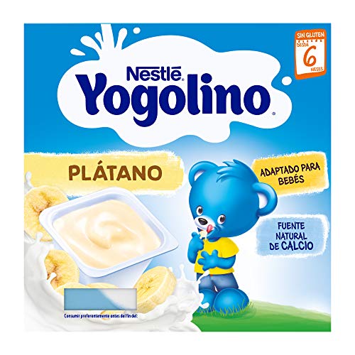 Nestlé Yogolino Postre lácteo con Plátano, Para bebés a partir de 6 meses, Paquete de 6x4 tarrinas de 100g