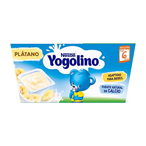 Nestlé Yogolino Postre lácteo con Plátano, Para bebés a partir de 6 meses, Paquete de 6x4 tarrinas de 100g