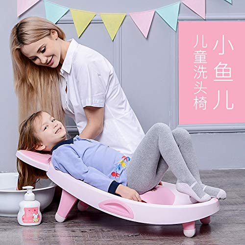 Newgreeny Cama De Champú para Bebés, Champú para Niños, Sillón Reclinable, Silla Plegable para Champú, Hogar para Niños, Bebés, Sentado, Estante Acostado Polvo de Princesa (Cuchara de Agua)