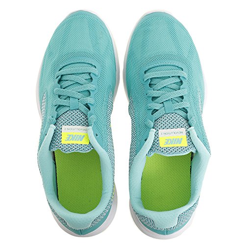 Nike Revolution 3 (GS), Zapatillas de Running para Niñas, Verde (Clear Jade/Volt-Hyper Turq-White), 36 1/2 EU