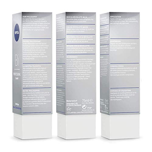 NIVEA PROFESSIONAL Bioxilift, mascarilla antiarrugas para cuello y escote, mascarilla antiedad para una piel firme, mascarilla reparadora profesional con efecto reafirmante, 1 x 75 ml