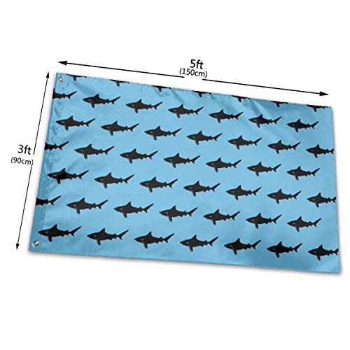 Oaqueen Banderas, Seasonal Blue Shark Garden Flag, Family Party Flag - 3 X 5 Ft