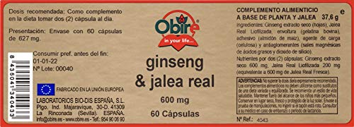 Obire Ginseng & Jalea Real 600 mg - 60 Capsulas