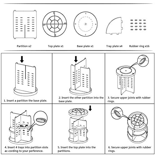 OFNMY Organizador de Maquillaje Ajustable de 360 Grados Giratorio Ideal para Decorator Dormitorio, Sala de Estar, Baño, etc (Transparente)