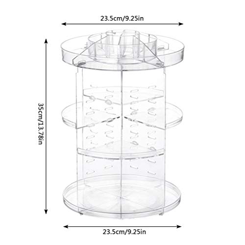 OFNMY Organizador de Maquillaje Ajustable de 360 Grados Giratorio Ideal para Decorator Dormitorio, Sala de Estar, Baño, etc (Transparente)