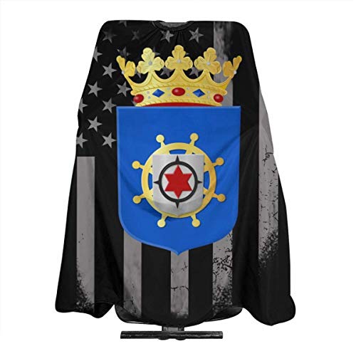 Opiadco Escudo de Armas de EE. UU. Bonaire_wapen Flag Salon Hair Cutting Cape Cloth Barber Peluquería Wrap Haircut Delantal Accesorio de Peinado de Tela para Unisex