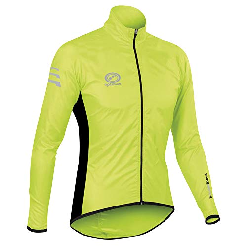 Optimum Chaqueta Impermeable para Ciclismo Nitebrite, Hombre, Verde, XL