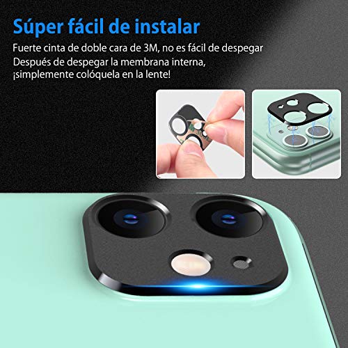 Ossky Protector de Lente de cámara para iPhone 11,Cámara Trasera Lente Protector Anti-Rasguños/Anti-Polvo[Compatible para Funda] Protector Cámara Trasera Case para iPhone 11-Negro/2 Pack