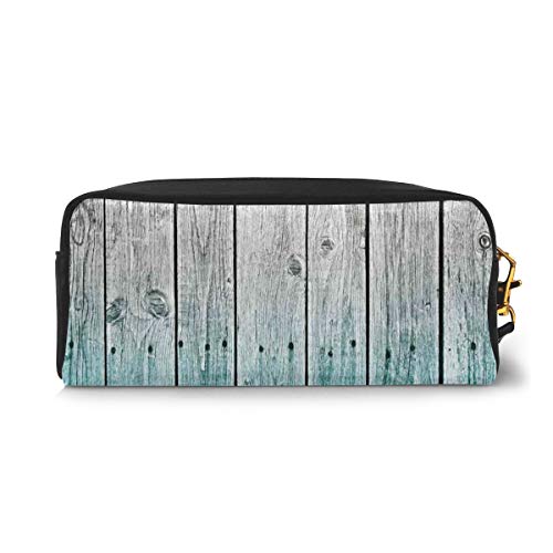 Pencil Case Pen Bag Pouch Stationary,Wood Panels Background with Digital Tones Effect Country House Art Image,Small Makeup Bag Coin Purse