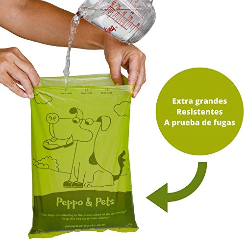 Peppo and Pets- 420 Bolsas biodegradables para excrementos de Perro -(28 Rollos) - Muy Resistentes - Olor a Lavanda- Opacas- A Prueba de Fugas