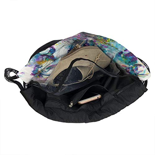 PmseK Mochila con Cordón,Bolsas de Gimnasia, Abstract Oil Painting Horses Draw String Bags Shoulder Cinch Storage Bag for Traveling Hiking