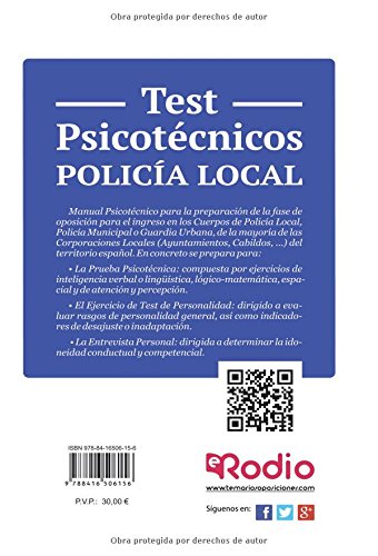 Policía Local. Test psicotécnicos, de Personalidad y Entrevista personal (OPOSICIONES)