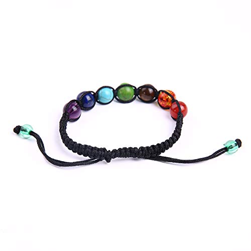 Pulsera De Piedra Natural, 8 Mm, Siete Colores, Arco Iris, 7 Brazaletes, Tratamiento, Reiki, Pulsera De Cuentas De Equilibrio De Oración