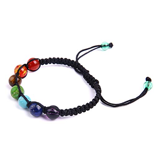 Pulsera De Piedra Natural, 8 Mm, Siete Colores, Arco Iris, 7 Brazaletes, Tratamiento, Reiki, Pulsera De Cuentas De Equilibrio De Oración