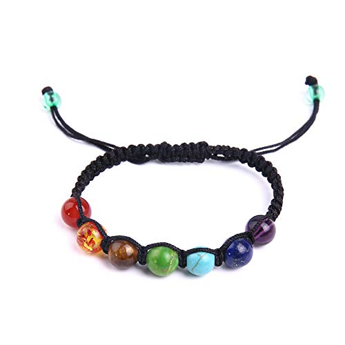 Pulsera De Piedra Natural, 8 Mm, Siete Colores, Arco Iris, 7 Brazaletes, Tratamiento, Reiki, Pulsera De Cuentas De Equilibrio De Oración