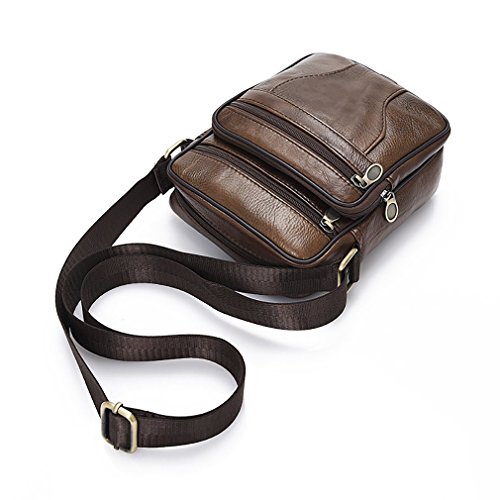 Realmark Bolso Bandolera de Piel auténtica para Hombre, Bolso de Negocios