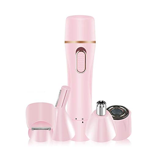 Recargable removedor del pelo facial de las mujeres sin dolor facial pelo Trimmer eléctrico portátil Razor 4en1 USB Aplicar for Bikini/cejas/pelusa del melocotón/del pelo facial/Lip/Chin