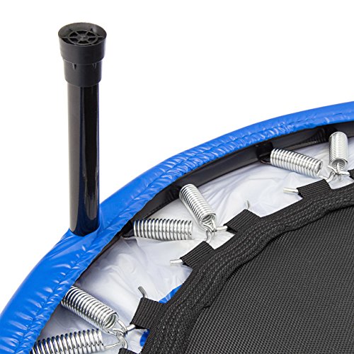 Relaxdays Fitness Trampolin - Cama elástica trampolín de Gimnasio, 91-96 cm de diámetro, Carga máxima 100 Kg, Color Negro y Azul