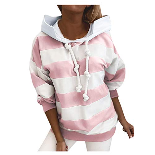 ReooLy Parte Superior Caliente, Sudadera con Capucha y Estampado navideño de Manga Larga para Mujer(Rosado，S)