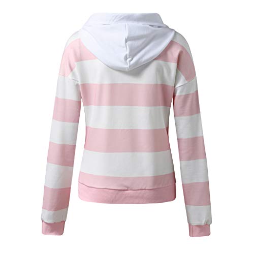 ReooLy Parte Superior Caliente, Sudadera con Capucha y Estampado navideño de Manga Larga para Mujer(Rosado，S)