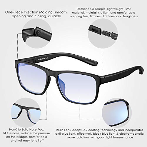 Rezi Gafas de ordenador Gafas Lectura para Protección contra Luz Azul - Alta Protección para Pantalla, Marco ultraligero | Luz anti-azul | 100% protección UV, Evita la Fatiga Ocular para PC, Móvil