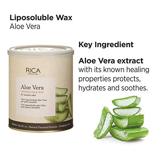 RICA LIPOSOLUBLE WAX- ALOE VERA WAX-FOR SENSITIVE SKIN 800ml (28.2 fl.oz.)