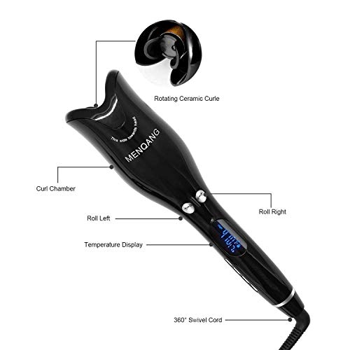 Rizador de Pelo Profesional, Plancha Rizadora de Pelo Automatico Vapor con Pantalla Digital LED Recubrimiento Cerámico para Cabello Largo y Corto.