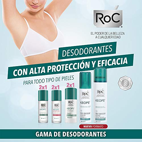 ROC KEOPS Fresco - Desodorante Spray | Pieles normales | Sin perfume, sin alcohol | Piel fresca durante 48 horas | 100 ml