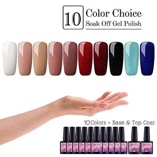 Saint-Acior Esmalte Semipermanente Esmalte en Gel 10PCS Soak off 8ml Secador de Uñas 36W UV/LED Lámpara Top Coat Base Coat Herramiento de Manicura Nail Art