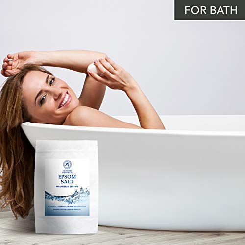 Sales de Baño 3kg - Sal de Epsom 3000g - 100% Pura & Natural - Fuente Concentrada de Magnesio - Relajación & Recuperación Muscular - Desintoxicación - Cuidado del Cuerpo - Cura - Mejor Buen Sueño