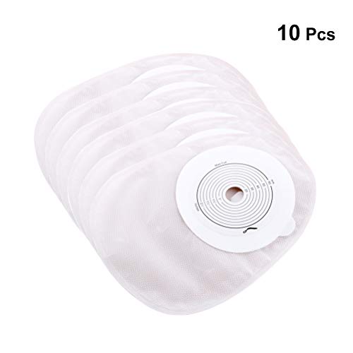 SALIFTY 10pcs Bolsas de Colostomía, Bolsas de drenaje, Bolsas de Ostomía de Corte a Ajuste Desechable Skin Barrier Bolsas de Colostomía Cerradas para Colostomy Ileostomy Stoma Care