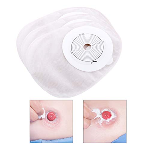 SALIFTY 10pcs Bolsas de Colostomía, Bolsas de drenaje, Bolsas de Ostomía de Corte a Ajuste Desechable Skin Barrier Bolsas de Colostomía Cerradas para Colostomy Ileostomy Stoma Care