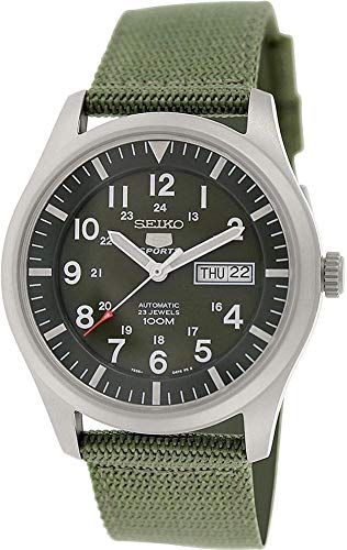 Seiko Reloj Analógico Automático para Hombre con Correa de Tela – SNZG09K1