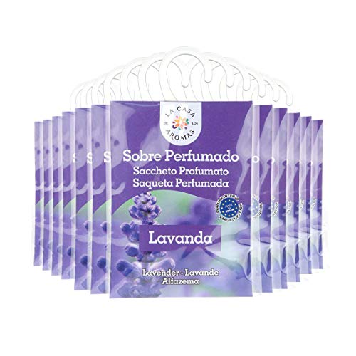 Set de 12 Sobres Perfumados, Bolsitas Aromáticas de Lavanda, Saquitos para el Armario, Cajón, Ropa de Bebé, Zapatero, Maleta