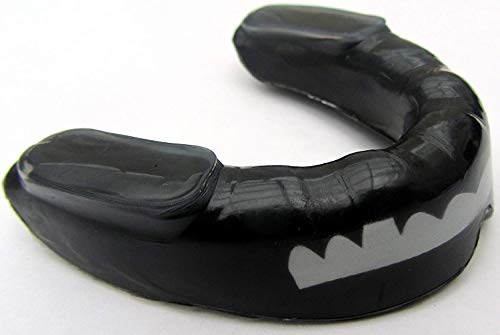 SHIHAN MOUTH GUARDS Protector bucal de (tiburón) Dientes Negro/Blanco Rugby MMA Artes Marciales Boxeo Hockey – la máxima protección – tamaño Senior