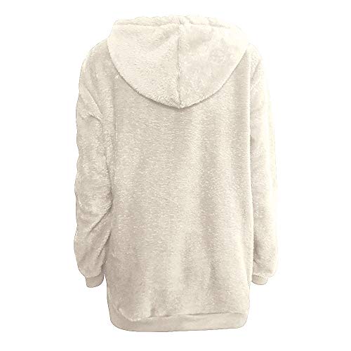 SHOBDW Liquidación Venta Mujer Sudadera con Capucha Suelta Tallas Grandes Jersey de Mujer Jersey otoño Invierno Manga Larga Remata Abrigo cálido (2XL, Blanco)