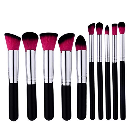 SKYUV Juego de brochas de maquillaje10 piezas maquillaje profesional cepillo Fundación mezcla cara de ojos Corrector Líquido Maquillaje, polvos, crema,pinceles de maquillaje