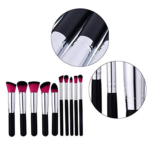 SKYUV Juego de brochas de maquillaje10 piezas maquillaje profesional cepillo Fundación mezcla cara de ojos Corrector Líquido Maquillaje, polvos, crema,pinceles de maquillaje