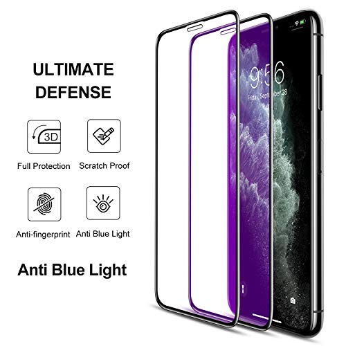 SmartDevil [2 Pack Protector Pantalla de iPhone 11 Pro/iPhone XS/X,Cristal Templado,Vidrio Templado [Fácil de Instalar] [Anti-Luz Azul] [Garantía de por Vida] para iPhone 11 Pro/iPhone XS/X